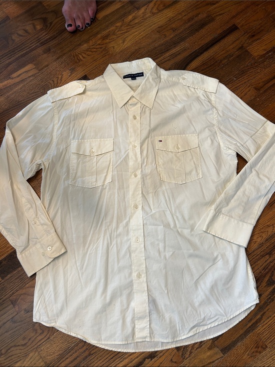 Tommy Hilfiger Other - Tommy Hilfiger Men’s Off-White Long-Sleeve Button-Up Shirt
